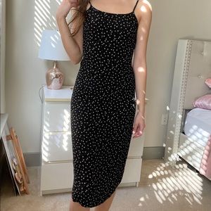Brandy Melville Black Floral Midi Dress